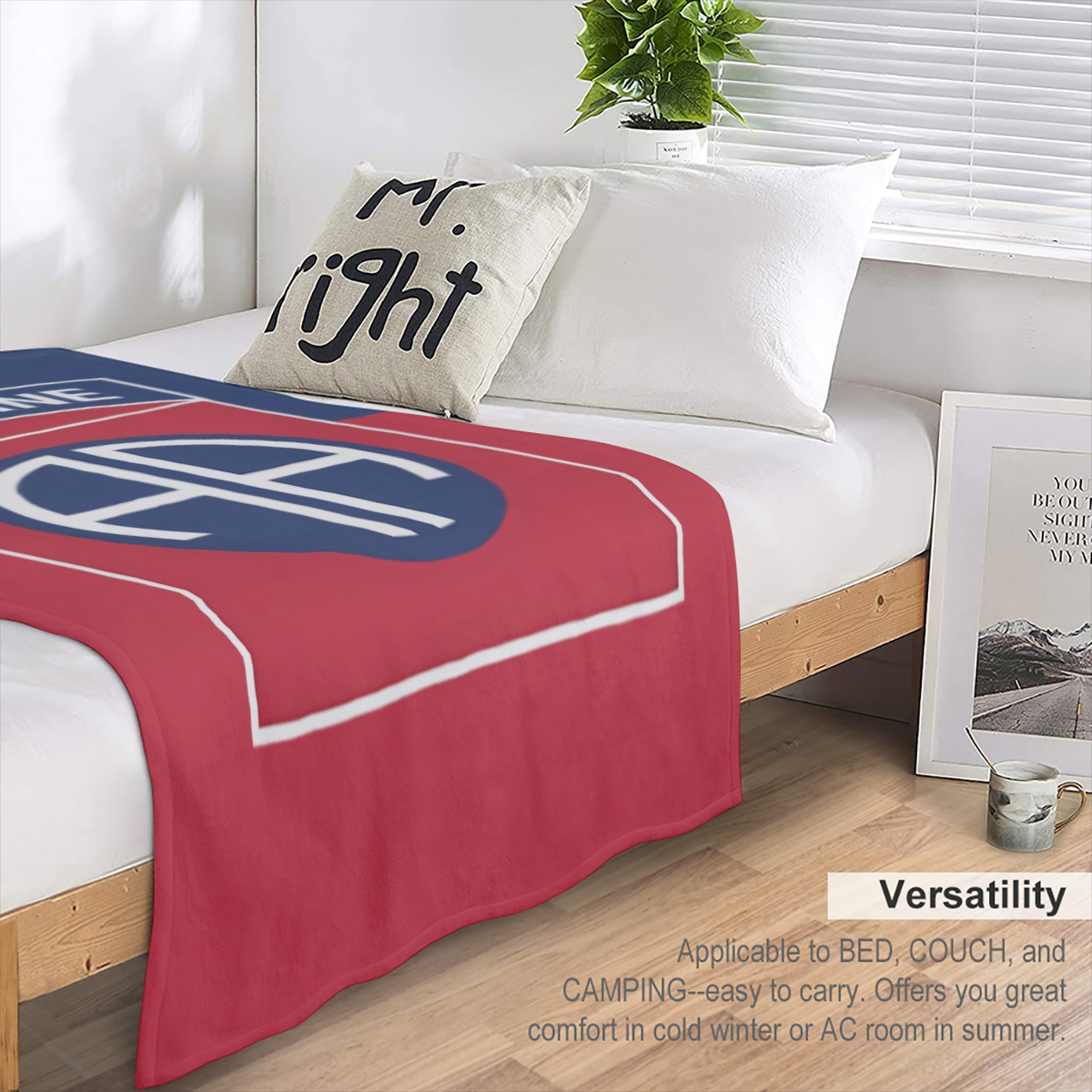 1 US Army 82nd Airborne Division Flag Print Flannel Blanket - Soft, warm plush blanket for couch, bed, camping and travel - Ideal gift for soldiers and military enthusiasts