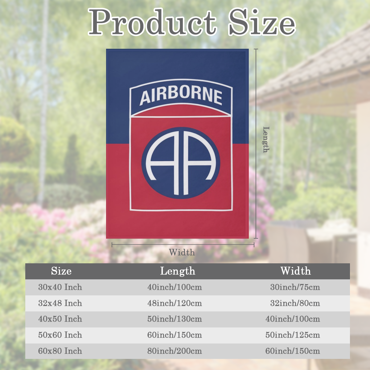 1 US Army 82nd Airborne Division Flag Print Flannel Blanket - Soft, warm plush blanket for couch, bed, camping and travel - Ideal gift for soldiers and military enthusiasts