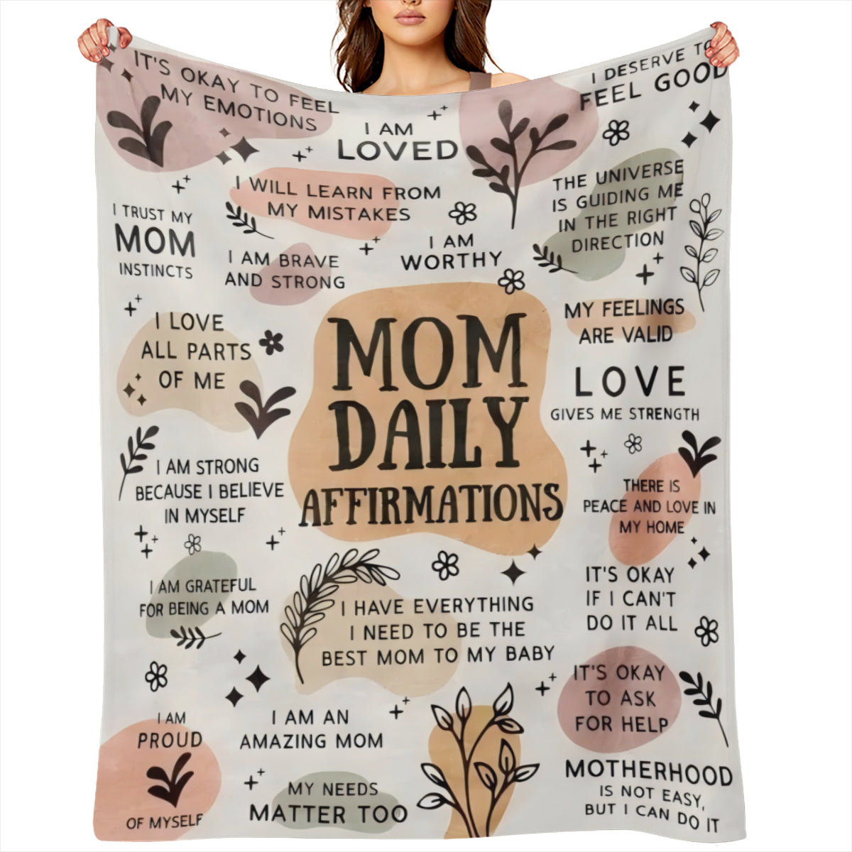 Contemporary Flannel Mom Blanket - 250- 300 gsm pro, fabric gifts for all seasons, motivational statements, New Mom care kits, ChristmasGender Disclosure gifts, for women and men moms