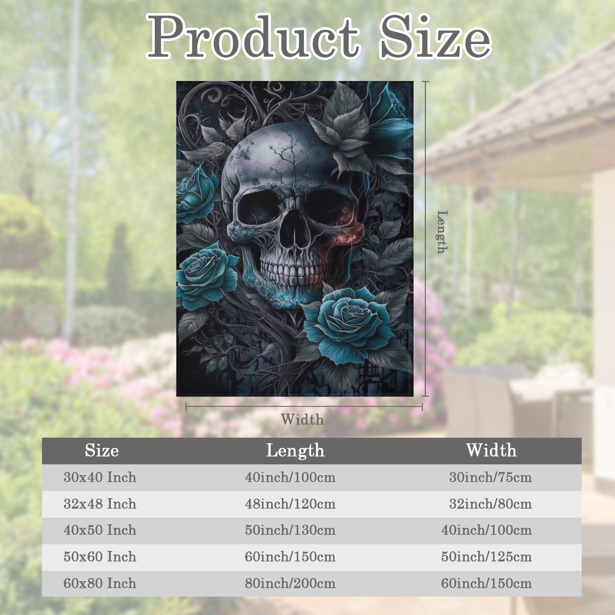 Contemporary Flannel Skull and Rose Print Throw Blanket - Digital Print Machine Washable Multi- Purpose for Travel Camping Home Office Decor Soft Comfort for All Seasons Gift for Boys and Girls