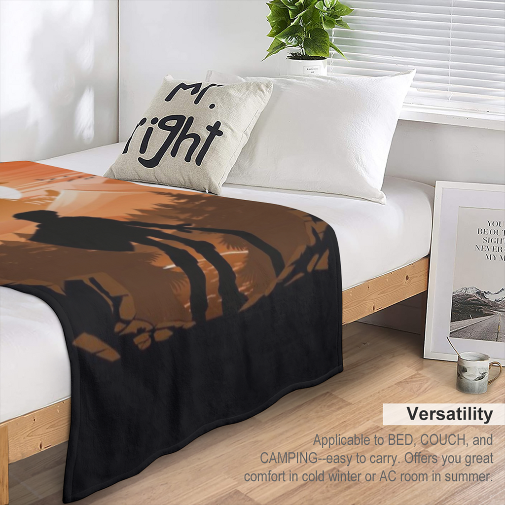 Breath Of The Wild B5039551 Flannel Fleece Throw Blanket - Soft, Breathable & Absorbent Digital Print Contemporary Style for Living Room, Bedroom, Camping & Travel