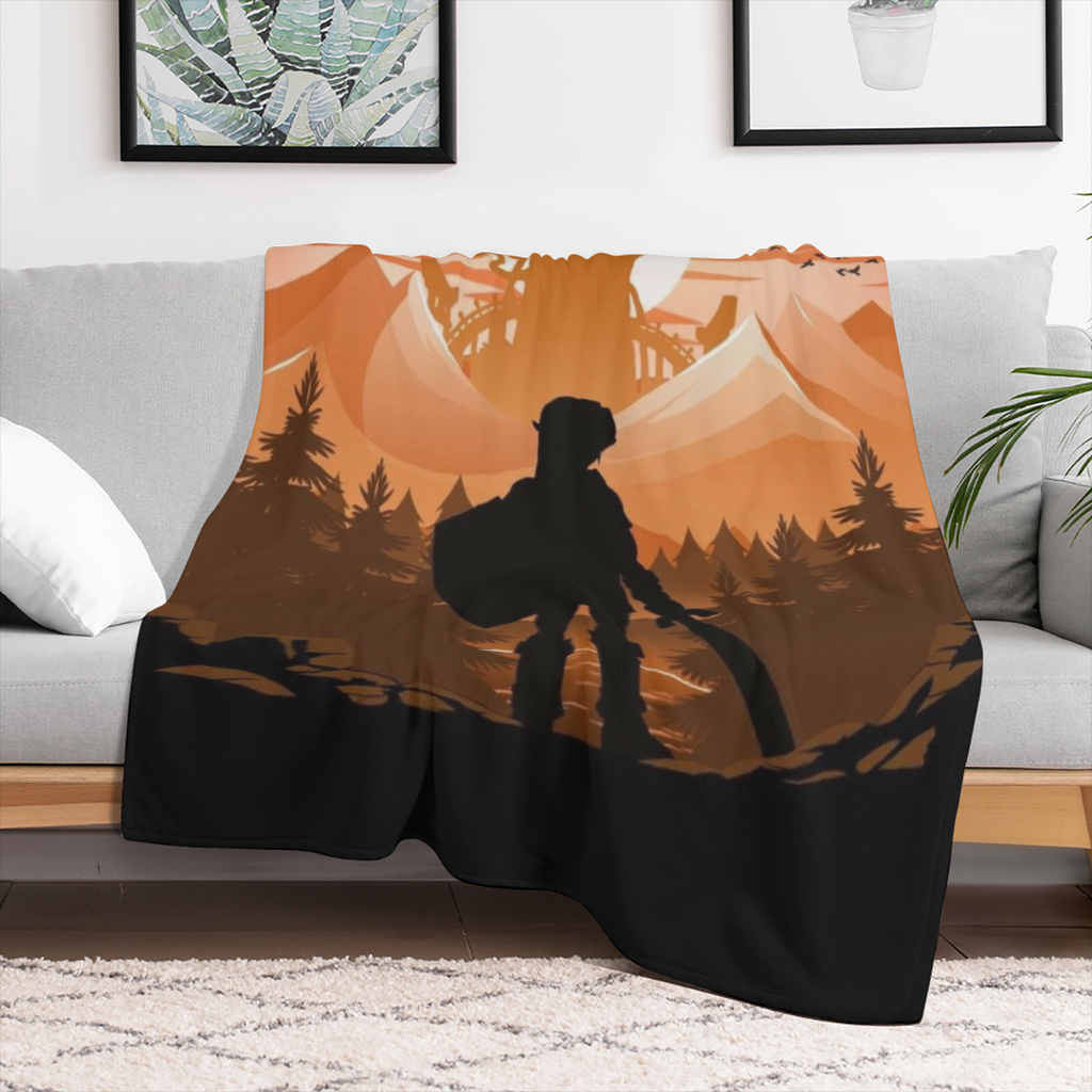 Breath Of The Wild B5039551 Flannel Fleece Throw Blanket - Soft, Breathable & Absorbent Digital Print Contemporary Style for Living Room, Bedroom, Camping & Travel