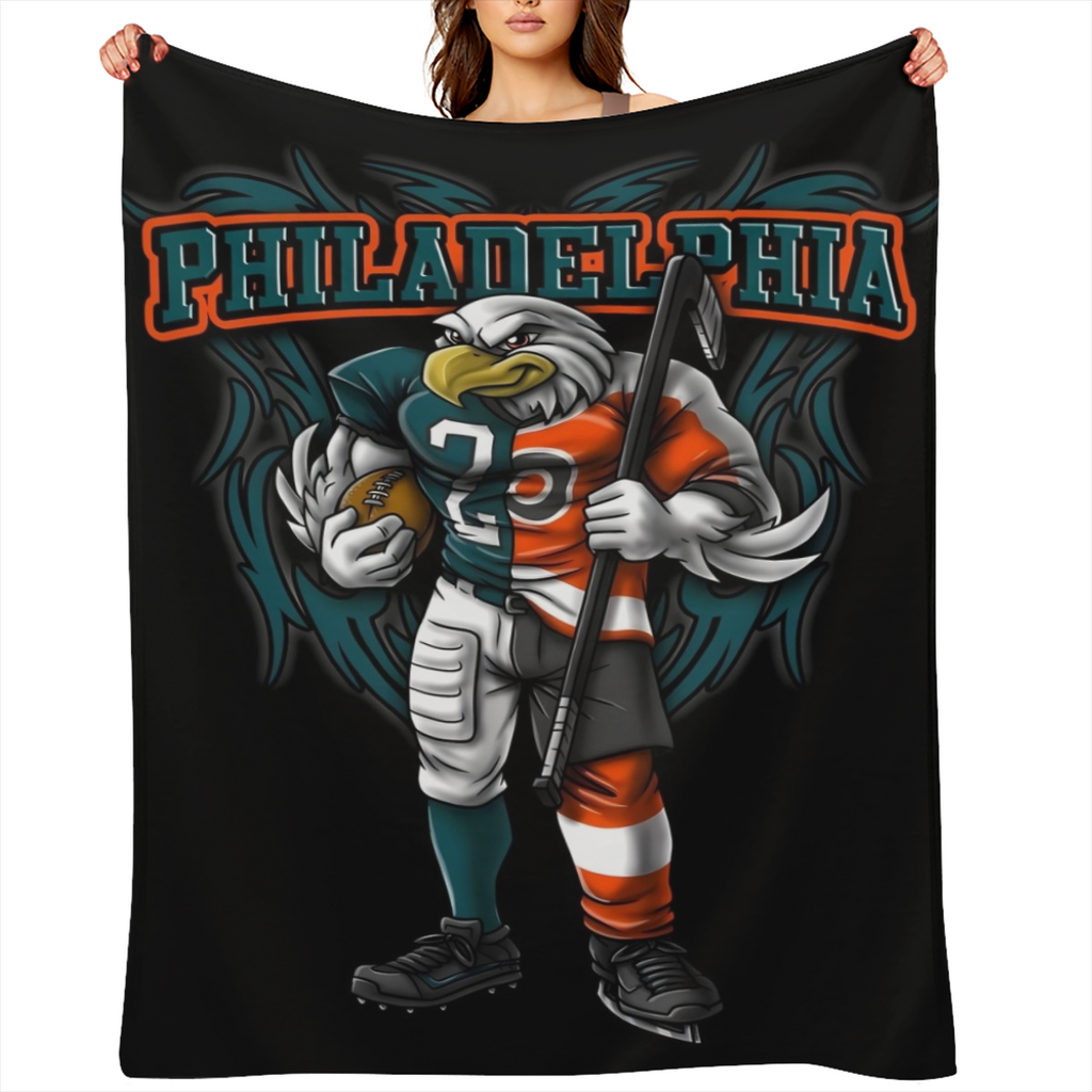 32"X48" Ultra-Soft Throw Blanket with Philadelphia Team - Cozy, All-Season Polyester Flannel for Football Fans Hand-Washable - For Everyone - Perfect Gift for Relaxation & Comfort