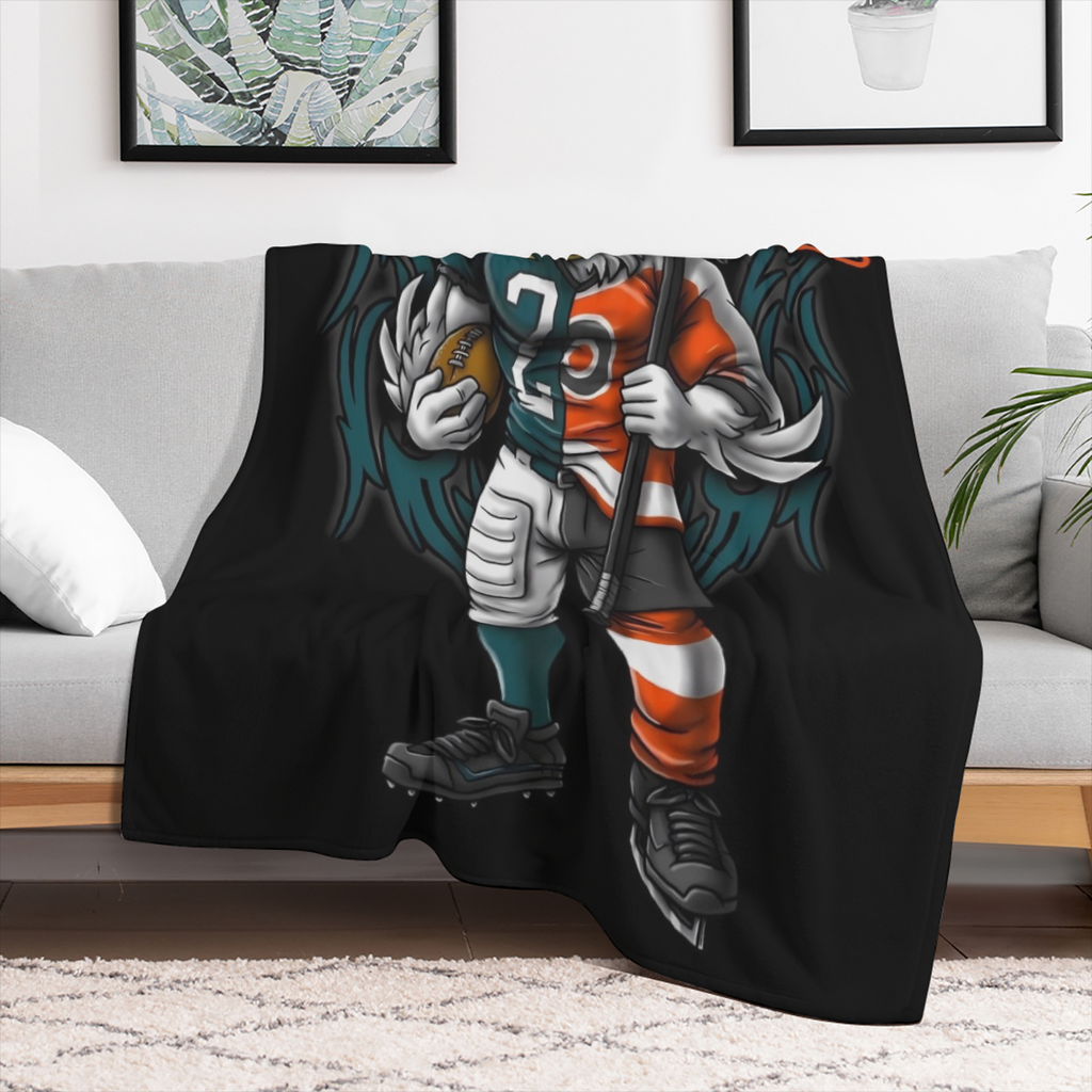 32"X48" Ultra-Soft Throw Blanket with Philadelphia Team - Cozy, All-Season Polyester Flannel for Football Fans Hand-Washable - For Everyone - Perfect Gift for Relaxation & Comfort