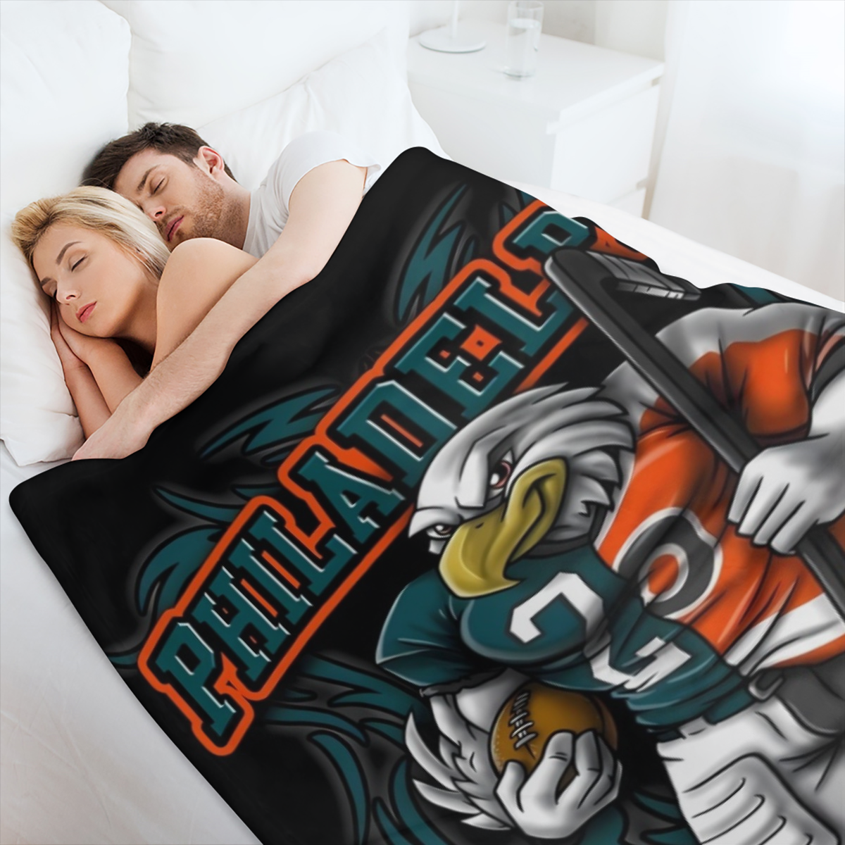32"X48" Ultra-Soft Throw Blanket with Philadelphia Team - Cozy, All-Season Polyester Flannel for Football Fans Hand-Washable - For Everyone - Perfect Gift for Relaxation & Comfort