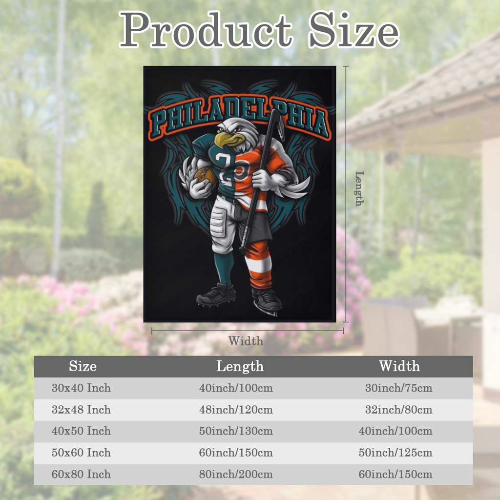 32"X48" Ultra-Soft Throw Blanket with Philadelphia Team - Cozy, All-Season Polyester Flannel for Football Fans Hand-Washable - For Everyone - Perfect Gift for Relaxation & Comfort