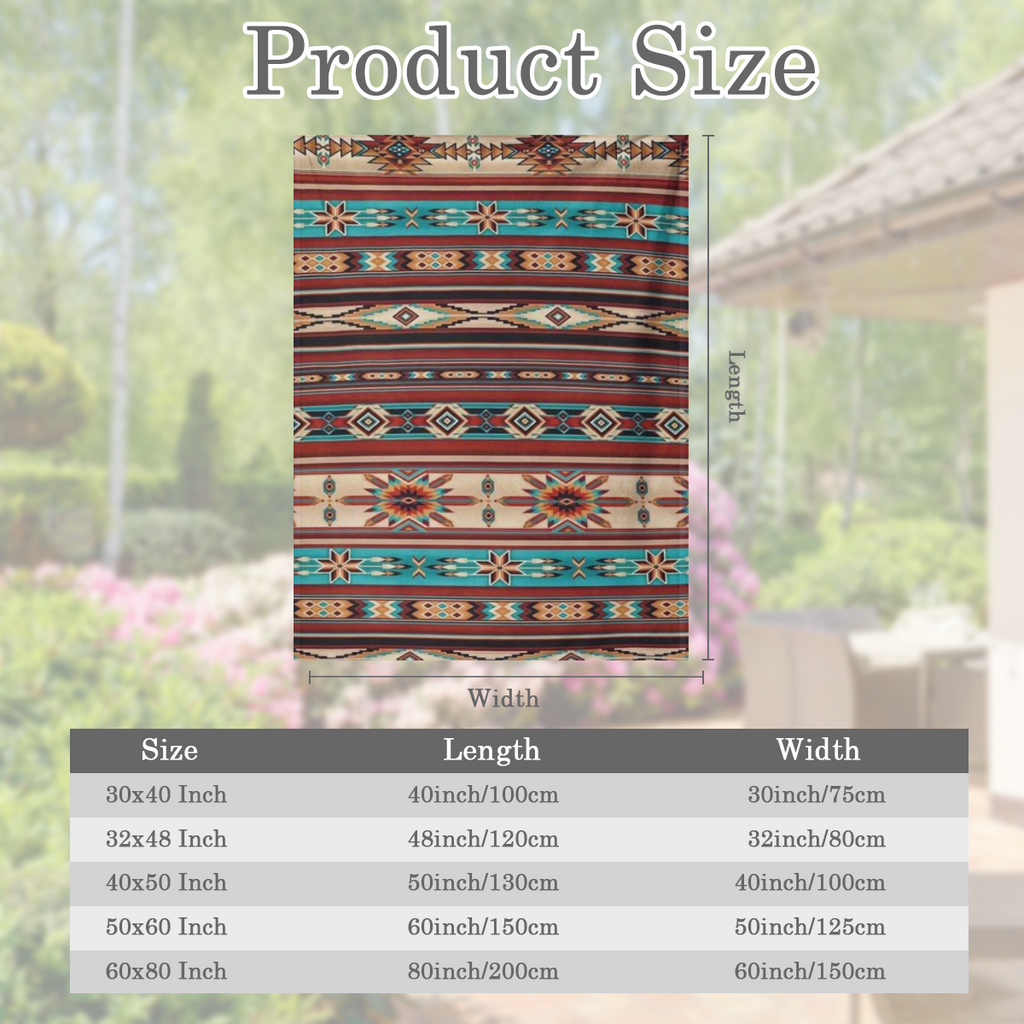 GLENLCWE 1pc Tribal Native Striped Aztec Print Blanket Fluffy Flannel Blanket Holiday Gift Blanket Microfiber Bed Blanket Soft And Lightweight for Adults
