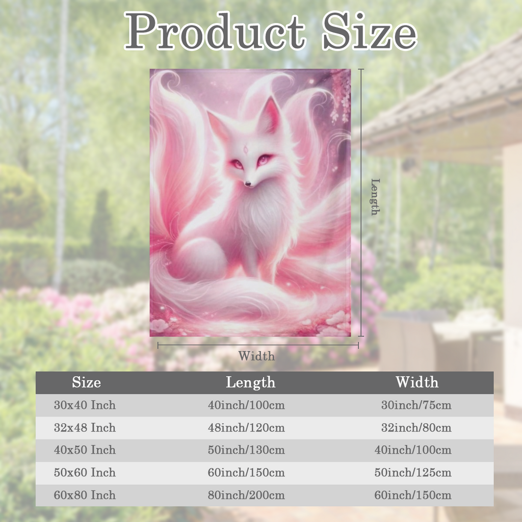 1pc pink nine-tailed fox printed blanket shawl nap blanket soft skin-friendly leisure sofa blanket throw blanket nap blanket multi-purpose blanket