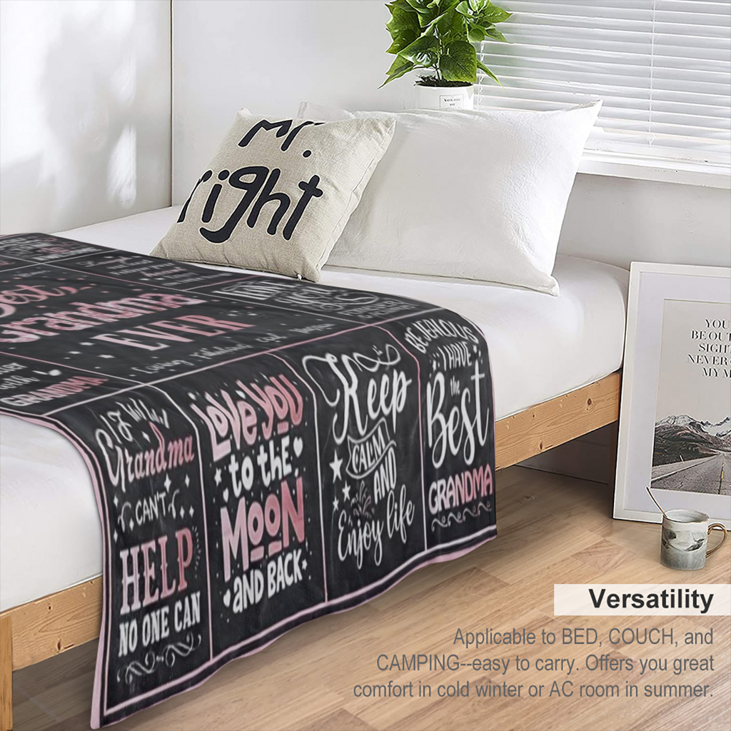 1 Pc Blanket Gifts for Grandma Blanket, Grandma Gifts, Gifts for Mom, Best Grandma, Happy Birthday Grandma Gifts, Great Grandmother Gifts from Grandson Granddaughter, Throw Blanket