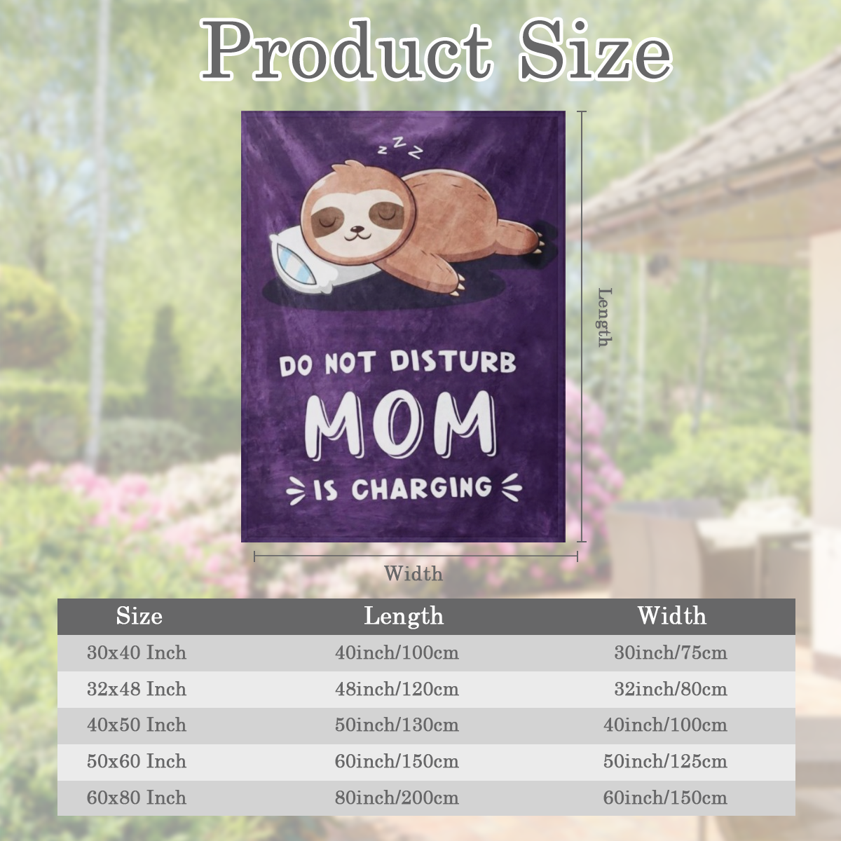 1pc, "Do Not Disturb Mom is Charging" Flannel Fleece Blanket, Soft Throw for Sofa, TV, Bed, All-Season, Vintage Style, Polyester Knit, Digital Print, 200-250g Fabric, Home & Kitchen Bedding Gift
