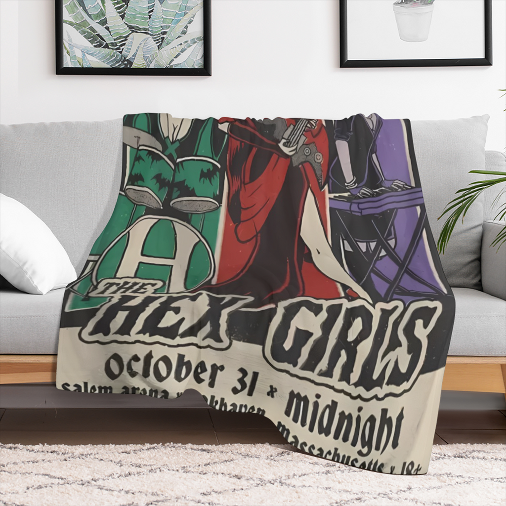 Soft Plush Flannel Blanket with Hex Cartoon Theme - Lightweight and Versatile for Year-Round Use, Perfect for Sofa, Bed, Travel, and Camping with a Modern Stylish Touch