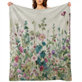 Comfort Vintage floral fleece blanket - soft, warm and lightweight for sofas, beds, offices and travel - all- season comfort and perfect gift choice