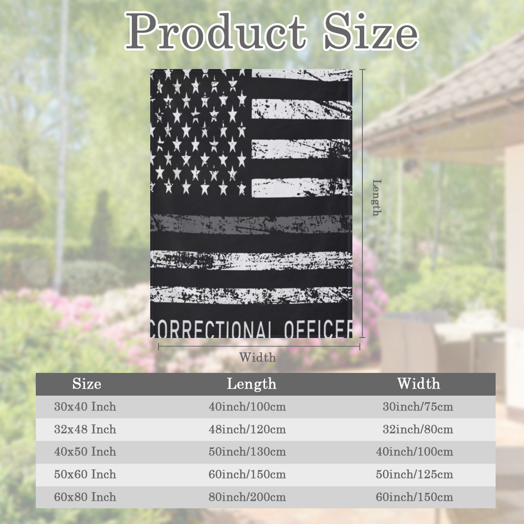 Correctional Officer USA Flag Throw Blanket Fuzzy Warm Flannel Blanket Soft Blanket for Couch Bed Sofa