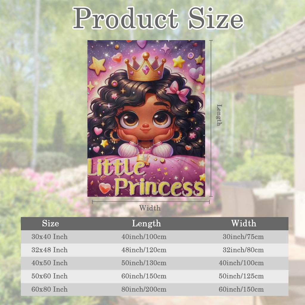 1pc Adorable Little Princess Fleece Blanket - Ultra- Soft, Lightweight, Warm, and Cozy Flannel Throw for Sofa, Bed, Travel, Camping, Living Room, Office, Couch, Chair, and Bed - Digital Printing, Vibr