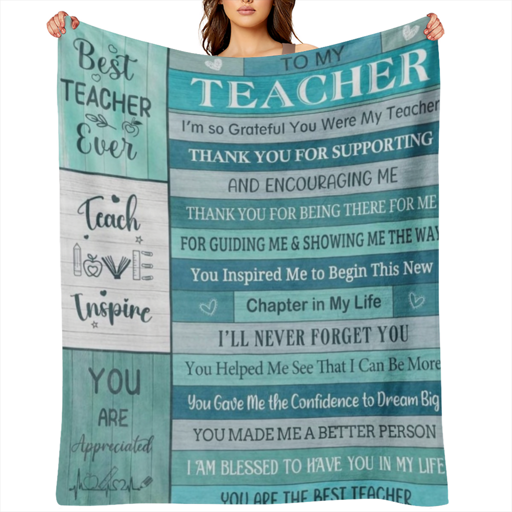Cozy Flannel Teacher Appreciation Blanket - Perfect Gift for Women, Soft & Warm Throw for Couch, Bed, or Camping, Easy Care, High- Quality