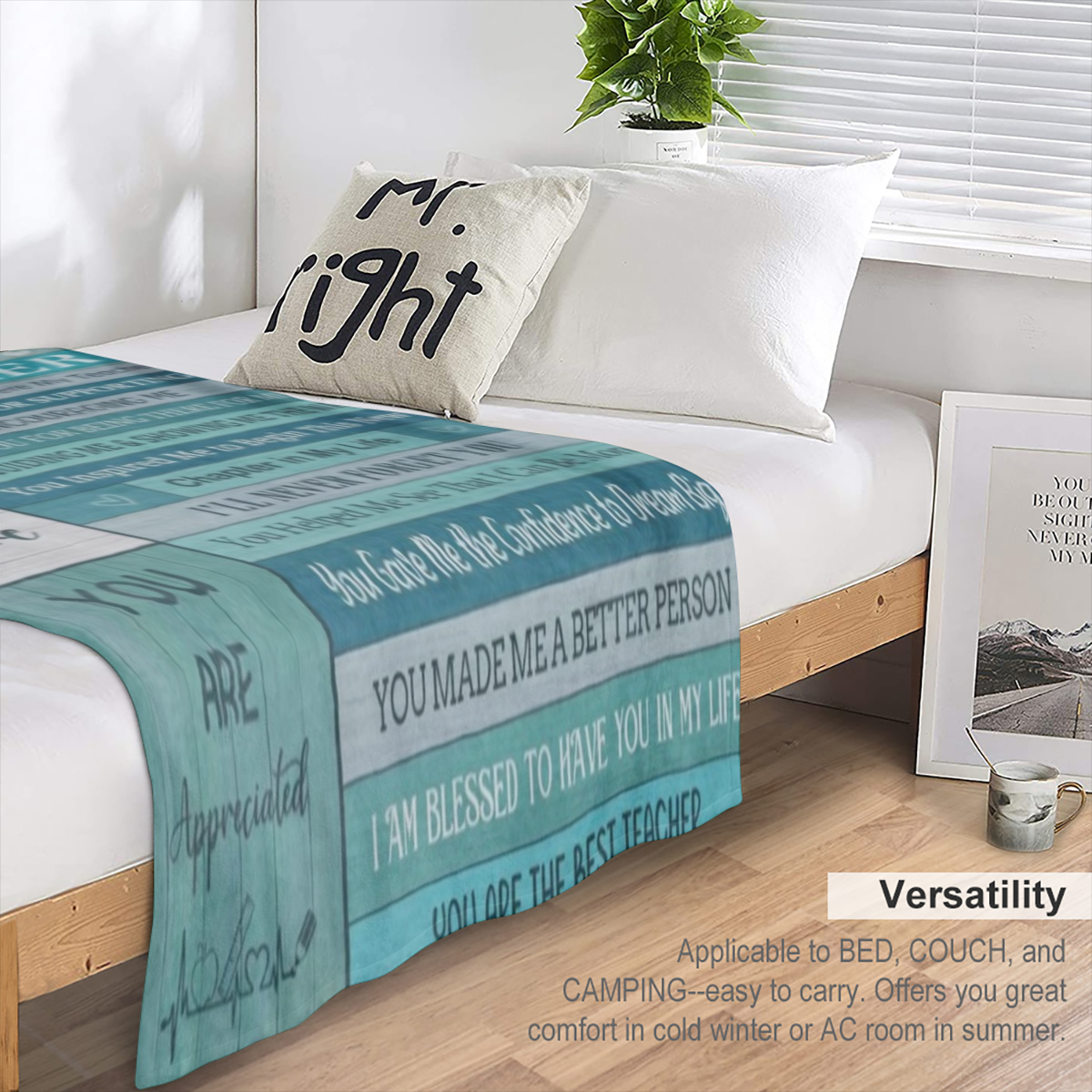 Cozy Flannel Teacher Appreciation Blanket - Perfect Gift for Women, Soft & Warm Throw for Couch, Bed, or Camping, Easy Care, High- Quality