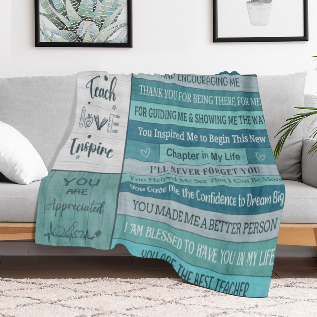 Cozy Flannel Teacher Appreciation Blanket - Perfect Gift for Women, Soft & Warm Throw for Couch, Bed, or Camping, Easy Care, High- Quality