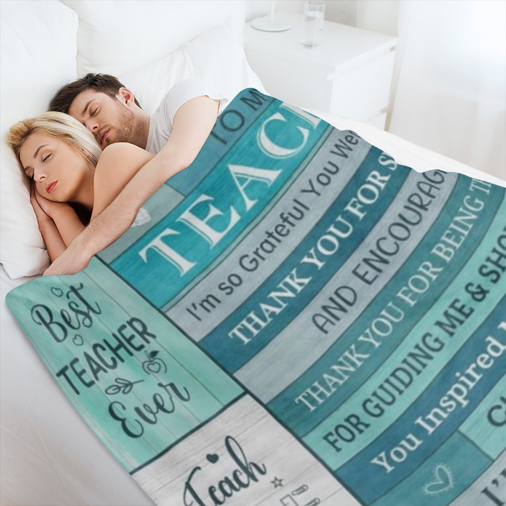 Cozy Flannel Teacher Appreciation Blanket - Perfect Gift for Women, Soft & Warm Throw for Couch, Bed, or Camping, Easy Care, High- Quality