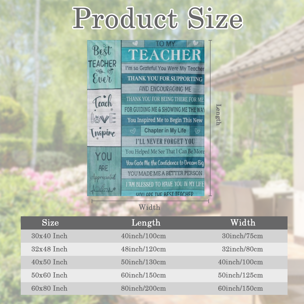 Cozy Flannel Teacher Appreciation Blanket - Perfect Gift for Women, Soft & Warm Throw for Couch, Bed, or Camping, Easy Care, High- Quality