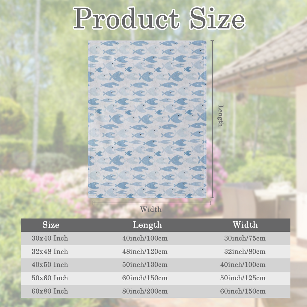 Ambesonne Fish Throw Blanket, Aquatic Fauna with Sharp Teeth Cartoon Nature Illustration Piranha Design, Flannel Fleece Accent Piece Soft Couch Cover for Adults, 50 x 60, Pale Blue Pale Blue, 280GSM C