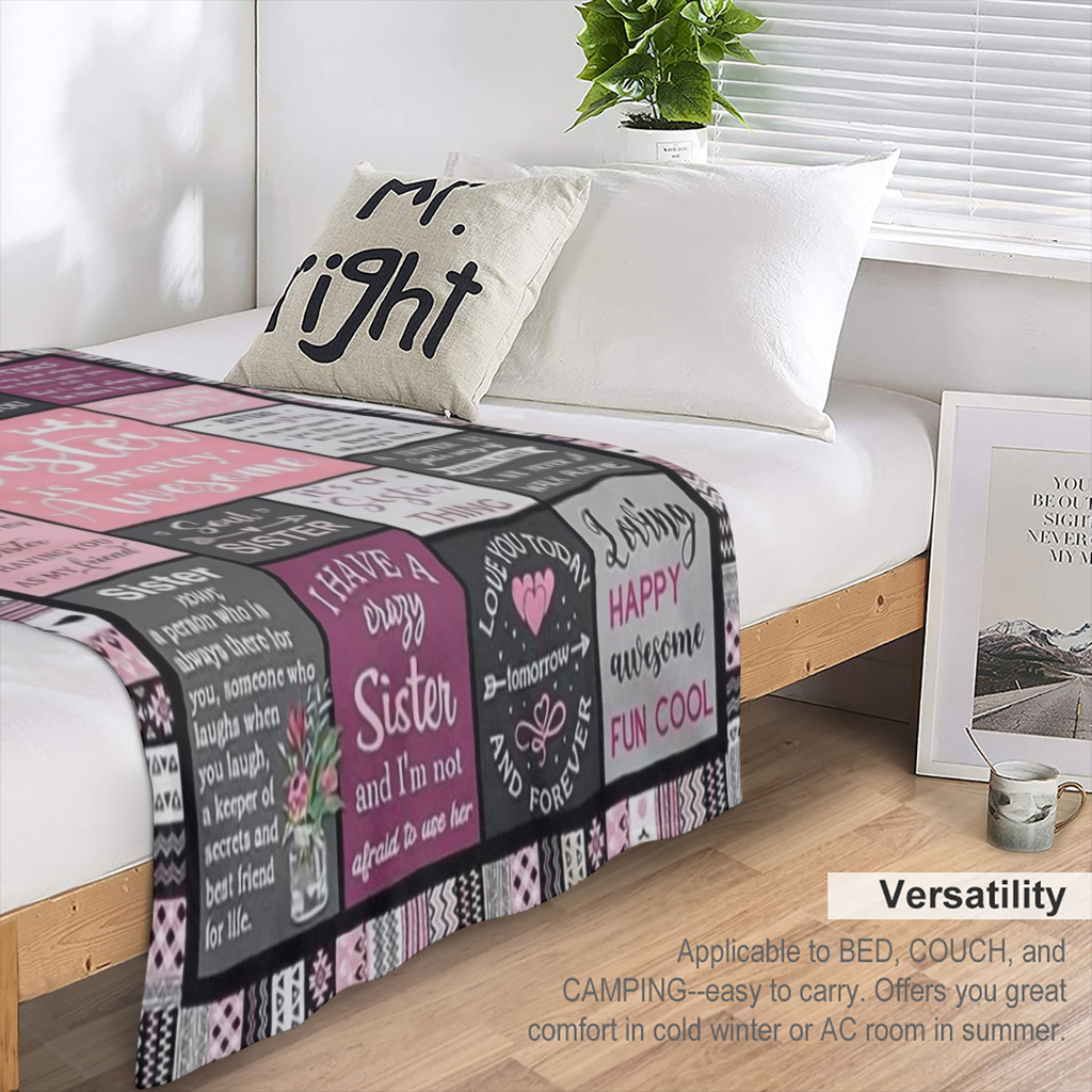 Sister Gifts, Sister Birthday Gifts From Sister, Best Friend Birthday Gift For Women, Bestie Gifts For Women, Big Sister Gift From Little Sister Blanket 60" X 50", Soul Sister Gifts For Girls