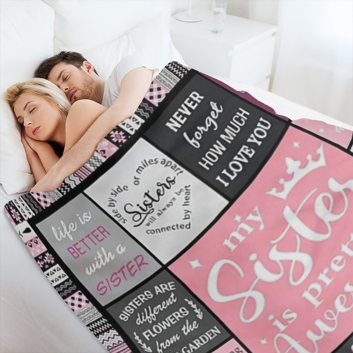 Sister Gifts, Sister Birthday Gifts From Sister, Best Friend Birthday Gift For Women, Bestie Gifts For Women, Big Sister Gift From Little Sister Blanket 60" X 50", Soul Sister Gifts For Girls