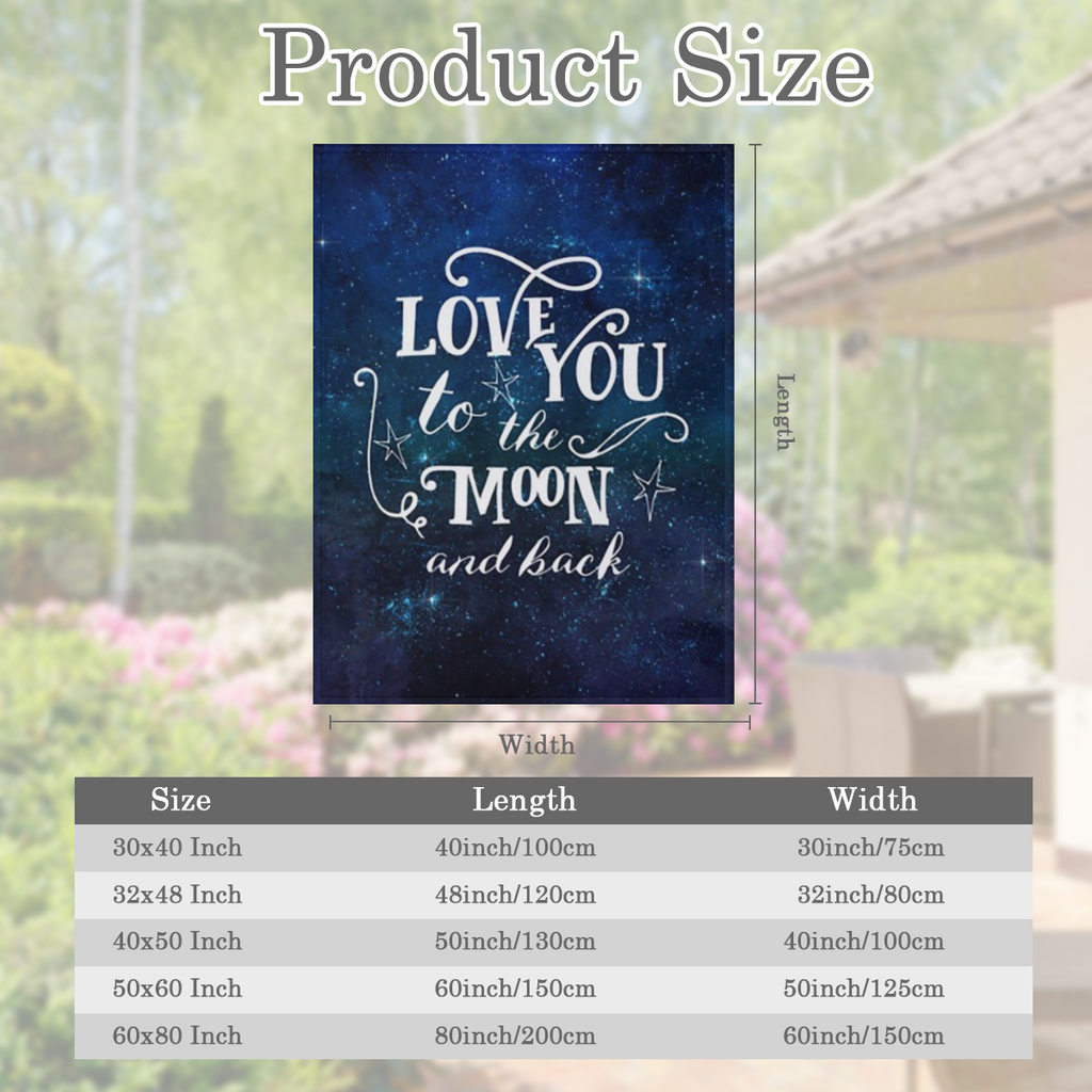 Lightweight Flannel Blanket for Camping Comfortable flannel shawl blanket with "I Love You Until the Moon and the Stars" motif - soft, warm, lightweight, perfect for sofas and beds, unique gift ideas