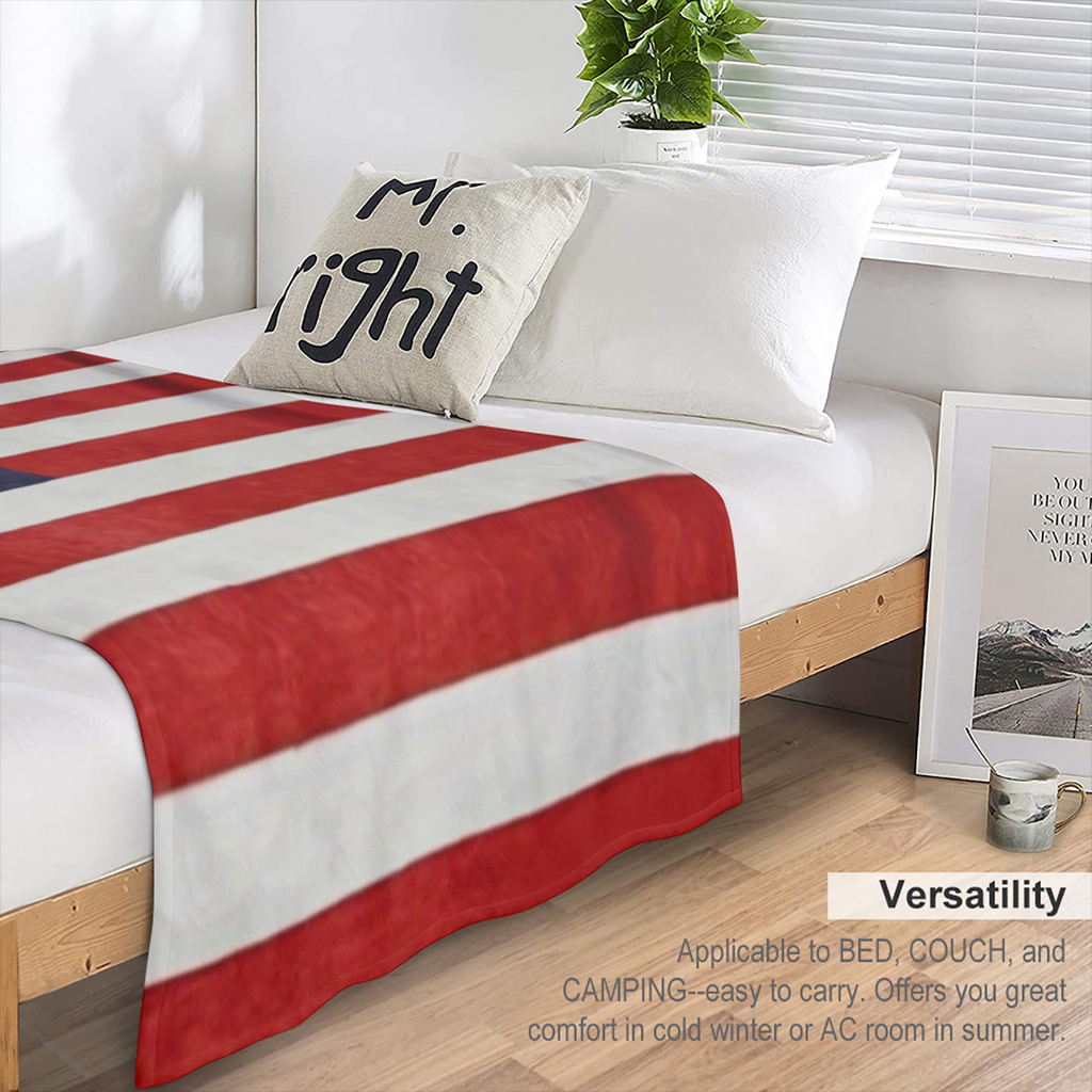 1pc US Flag Print Blanket, Soft Warm Throw Blanket Multi- purpose Blanket For Couch Sofa Bed Office Camping Travelling