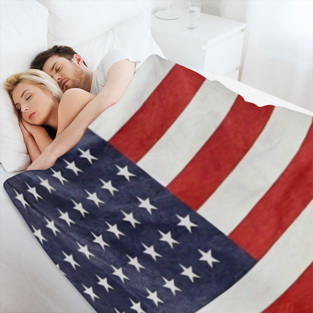 1pc US Flag Print Blanket, Soft Warm Throw Blanket Multi- purpose Blanket For Couch Sofa Bed Office Camping Travelling
