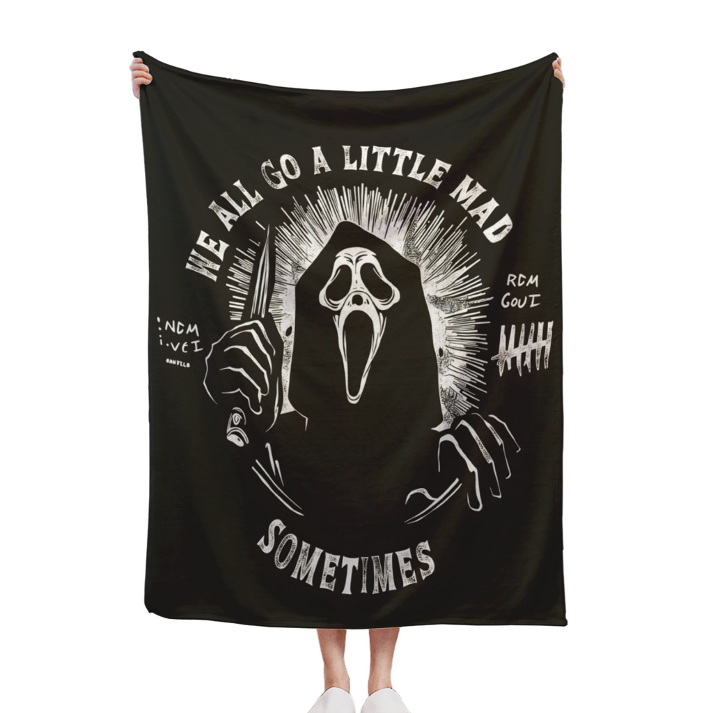 Halloween Scream Blanket Ghostface, Lightweight Thermal Flannel Cozy Throw Blankets (6 )
