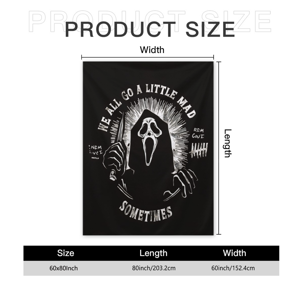 Halloween Scream Blanket Ghostface, Lightweight Thermal Flannel Cozy Throw Blankets (6 )