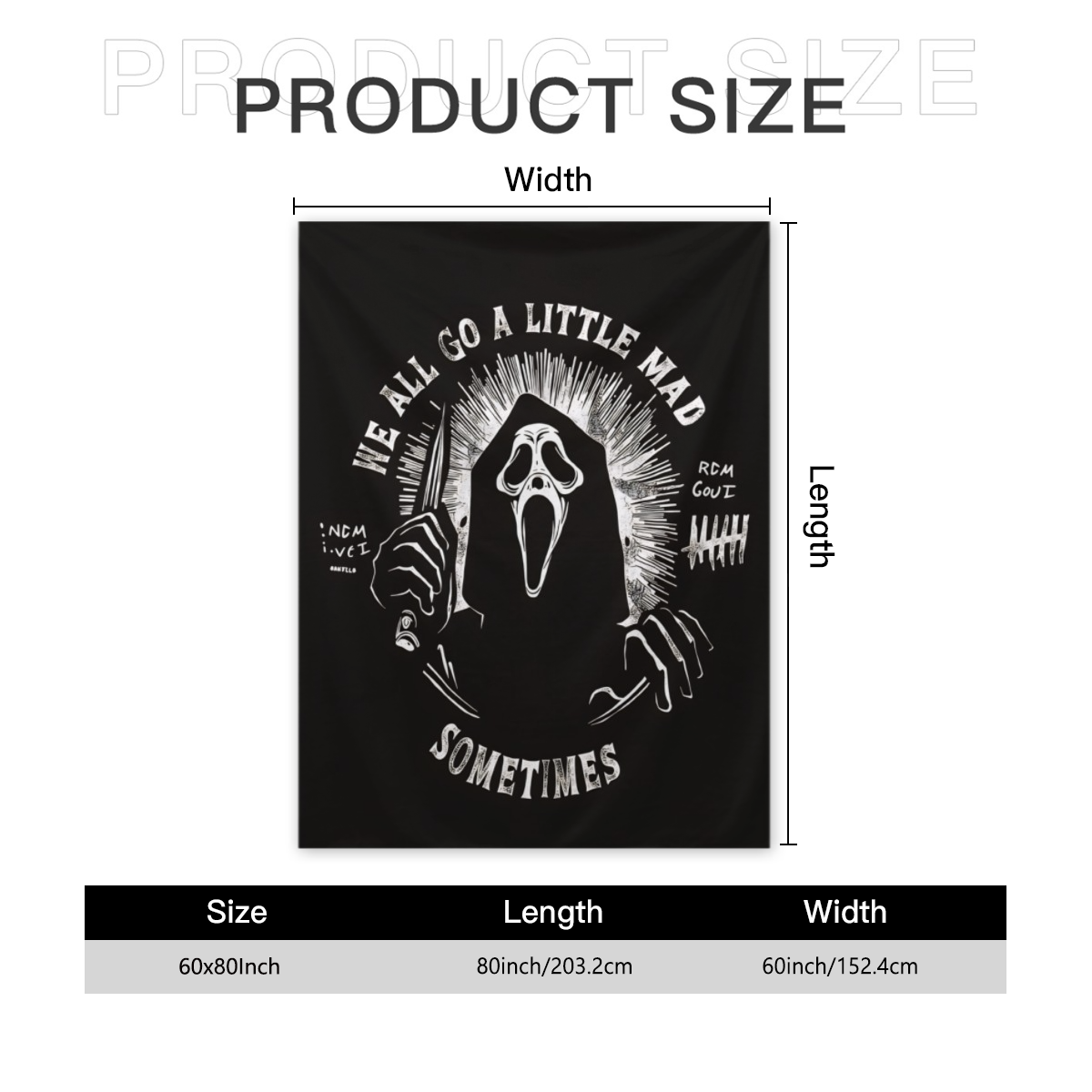Halloween Scream Blanket Ghostface, Lightweight Thermal Flannel Cozy Throw Blankets (6 )