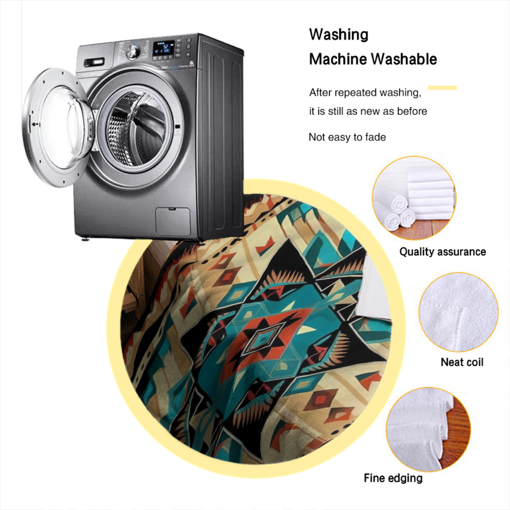 [300GSM]Western Blanket King Size, Native American Fleece Throw Blanket for Couch Bed Sofa, Southwestern Aztec Patterned Blankets and Throws, Super Soft Cozy Plush Flannel Blanket,  Decor & Gift