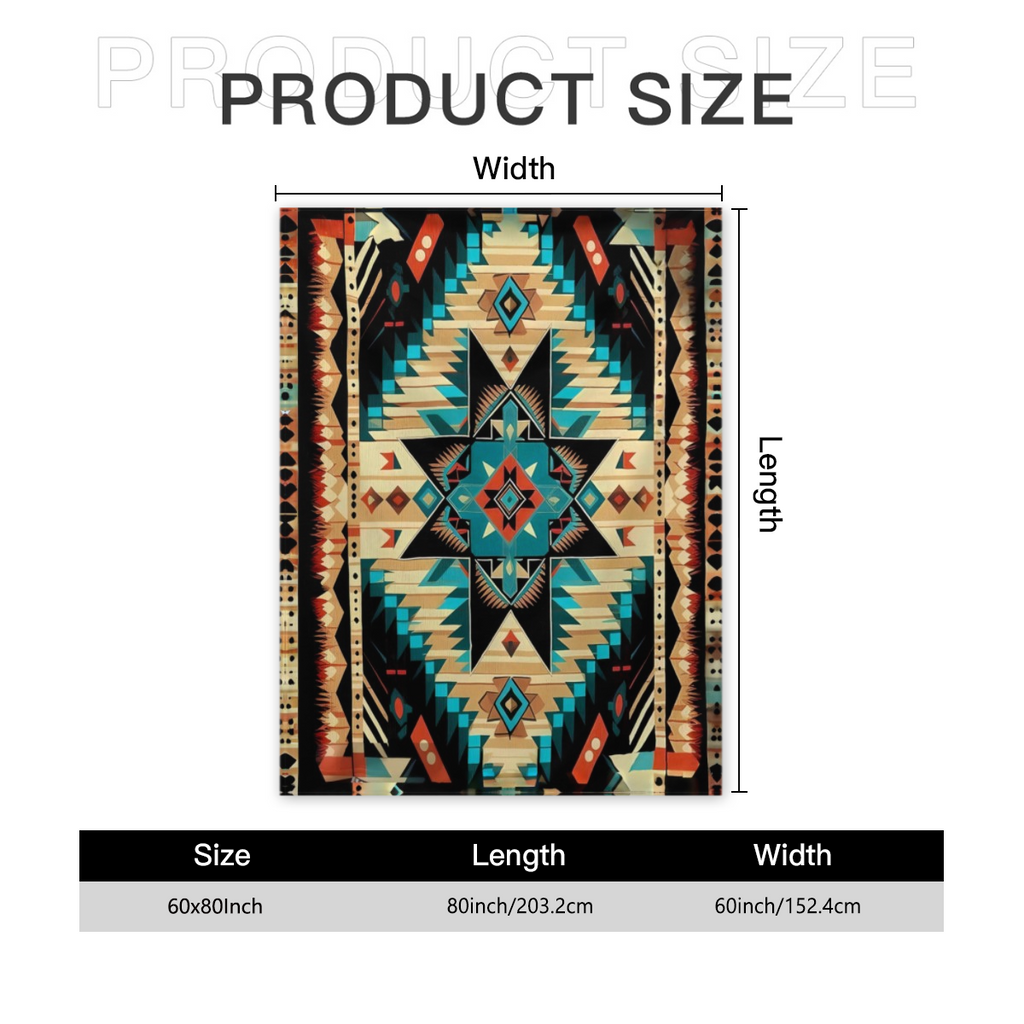 [300GSM]Western Blanket King Size, Native American Fleece Throw Blanket for Couch Bed Sofa, Southwestern Aztec Patterned Blankets and Throws, Super Soft Cozy Plush Flannel Blanket,  Decor & Gift