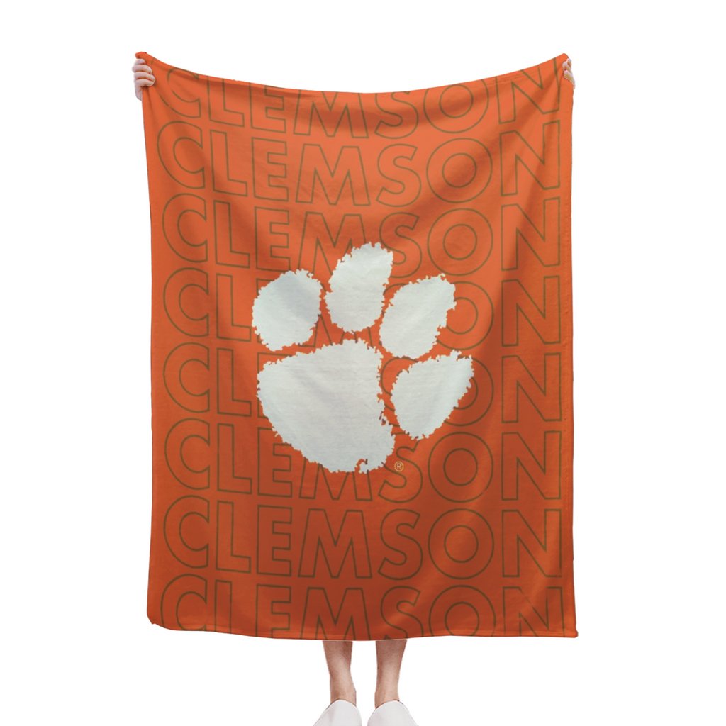 Clemson Tigers NCAA'' X'' Echo Plush Blanket