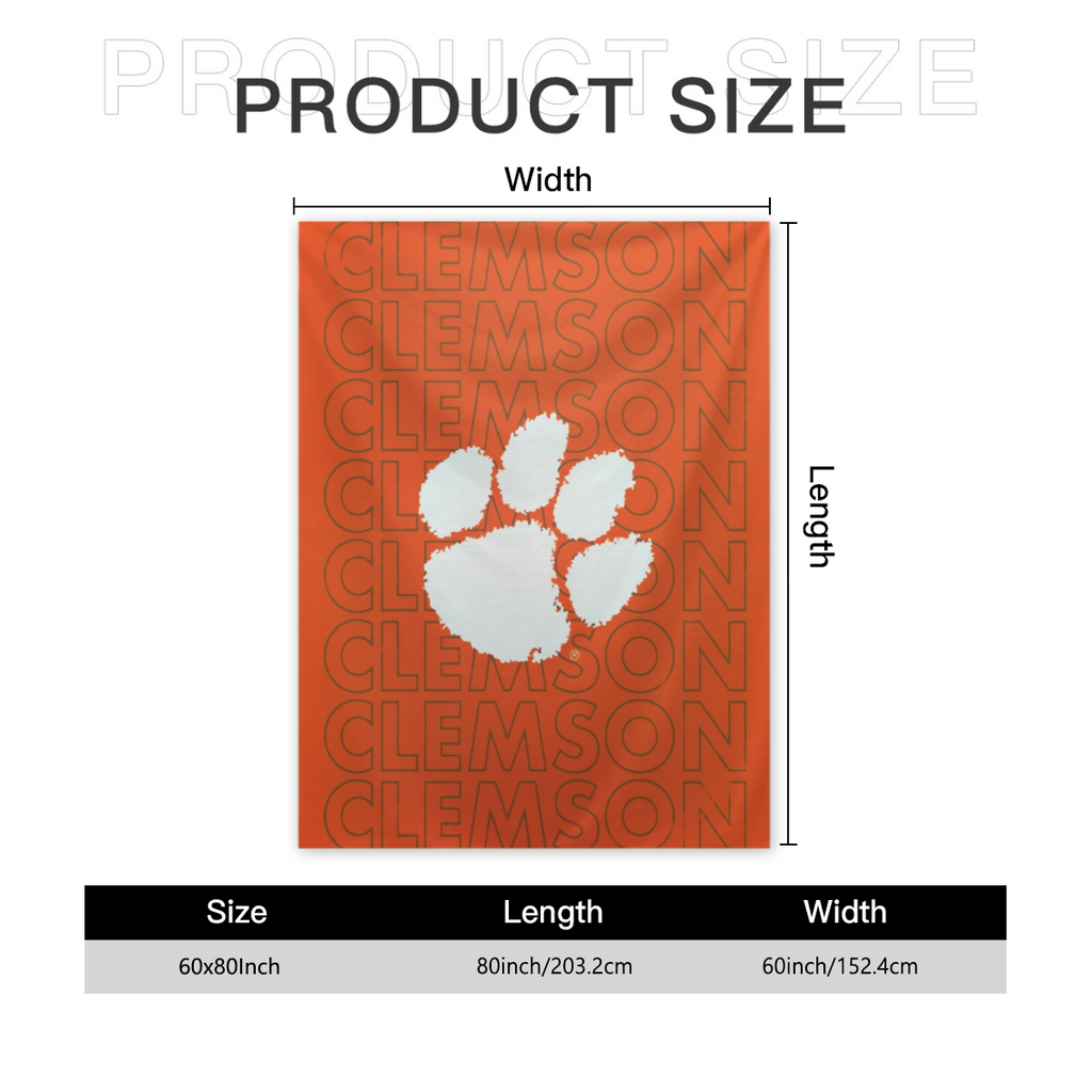 Clemson Tigers NCAA'' X'' Echo Plush Blanket