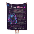 A Letter Blanket for Mom, Birthday Gift from Mom, Dear Mom Mother's Day Blanket, Super Soft Flannel Blanket Best Mother Christmas Valentine's Day Gift Blanket Comfortable Soft Flannel Printed Blanket