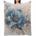 Blue Flower Style Print Blanket for Kids Girls Boys Flannel Blanket Print Soft Blankets and Throws for Sofa Couch Bed Blanket