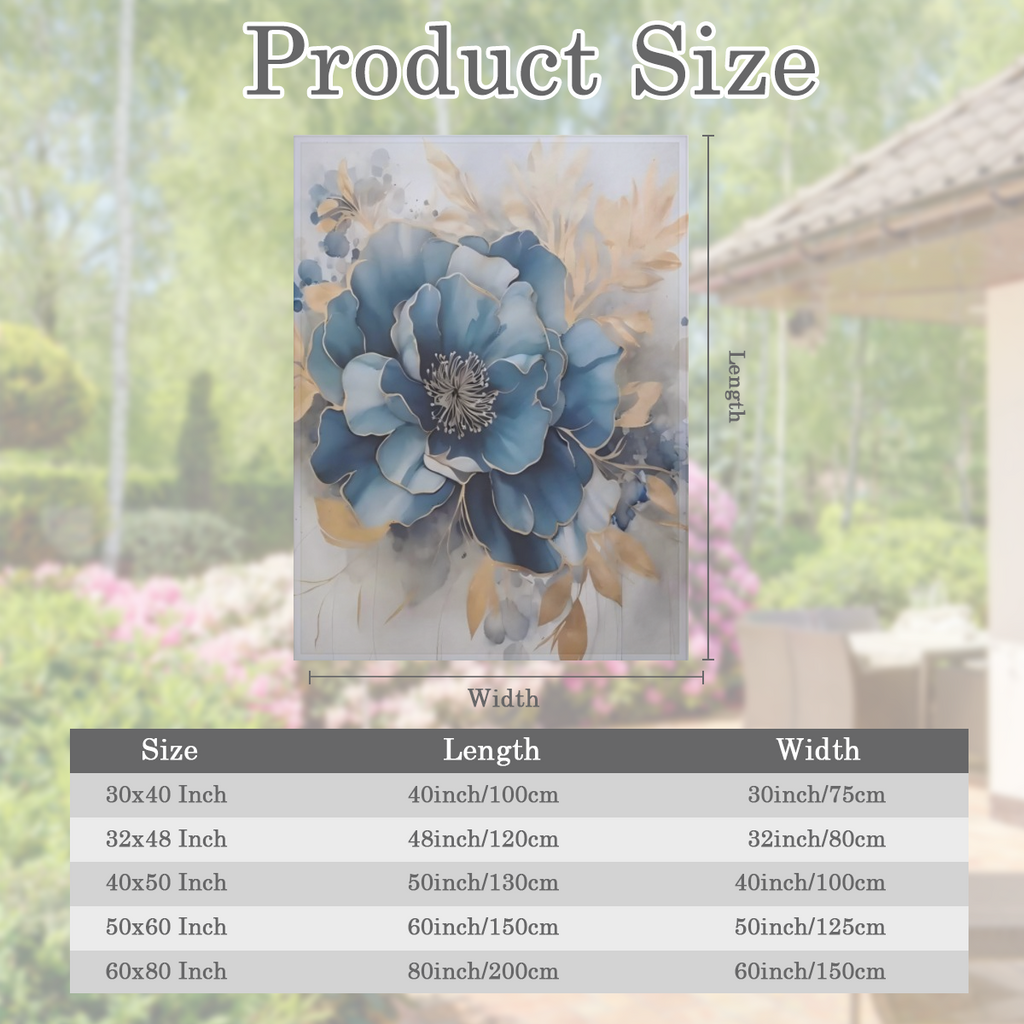 Blue Flower Style Print Blanket for Kids Girls Boys Flannel Blanket Print Soft Blankets and Throws for Sofa Couch Bed Blanket