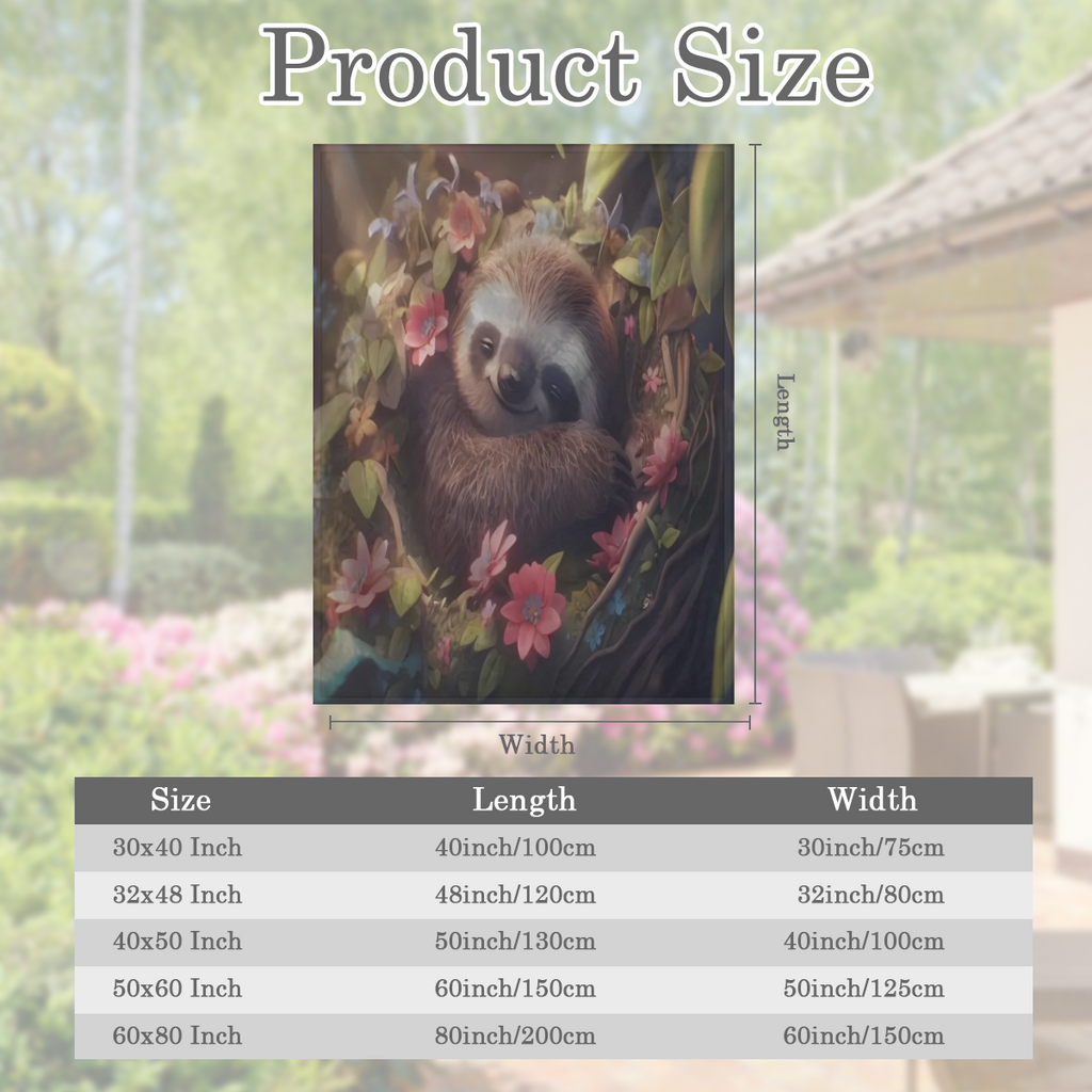 Cozy Sloth Blanket - Modern All-Season Throw Blanket for Sofa & Bed, Ultra Soft Comfort with Digital Print Design, 100 Polyester, Machine Washable & Stain Resistant