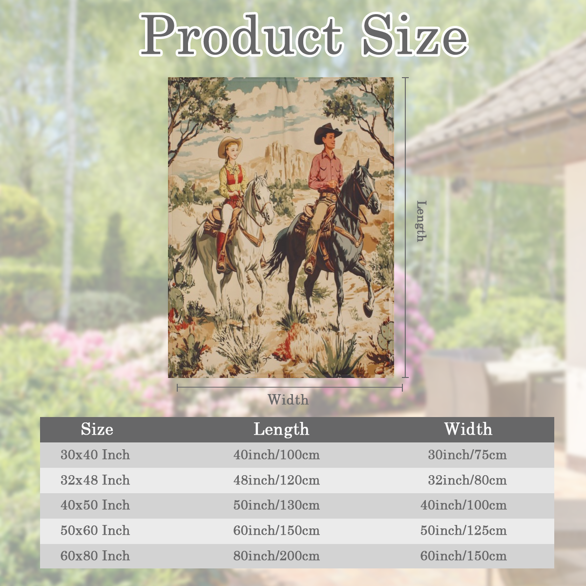 Abstract Watercolor Western Cowboy Soft Warm Cozy Blanket, Rustic Aesthetic Anime Wild West Desert Animal Horse Throw Blankets for Family Fuzzy Plush Blanket Fleece Lightweight Flannel Adults Gift for