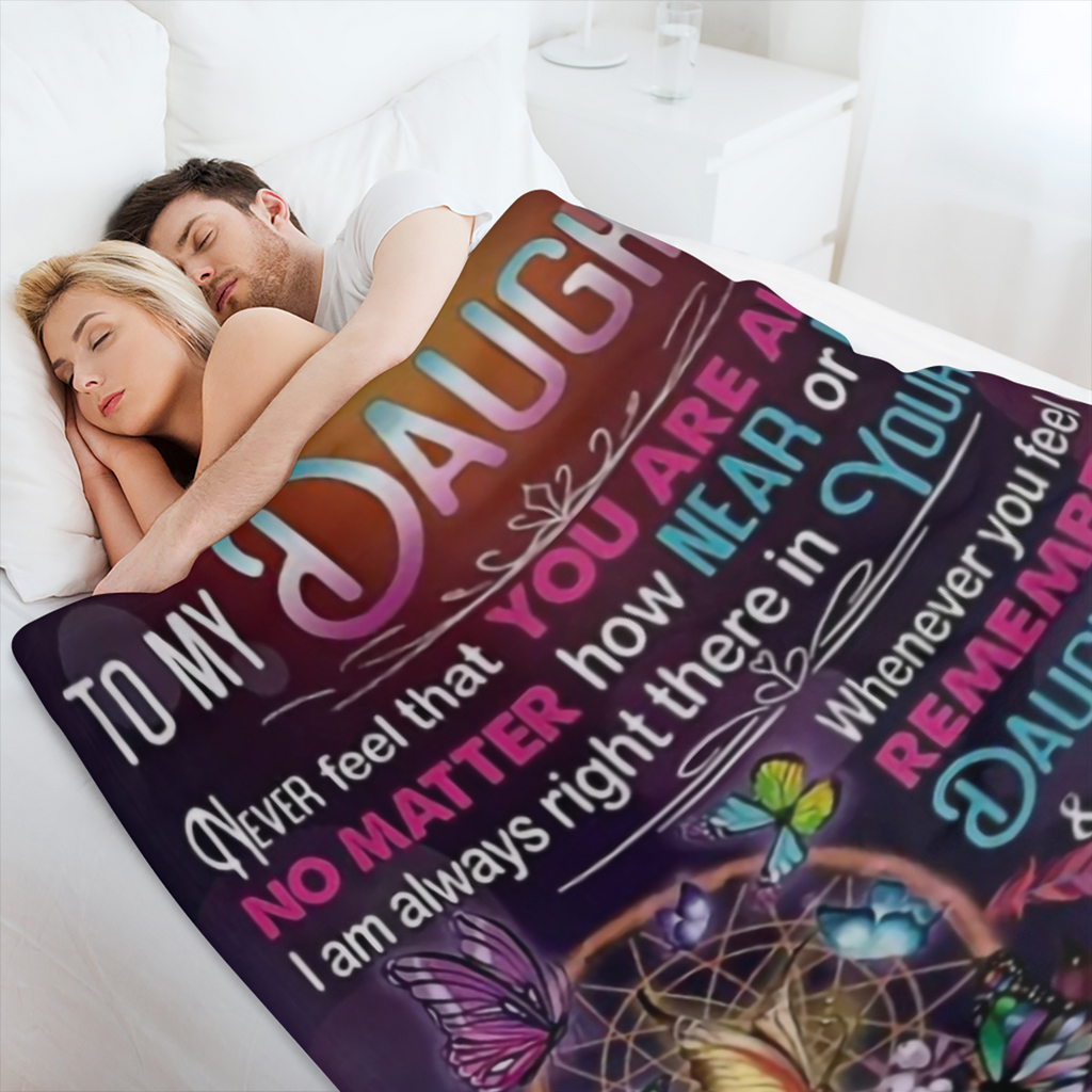 1pc Flannel Blanket, To My Daughter Form Mom Nap Blanket, Warm Cozy Soft Throw Blanket For Couch Bed Sofa Travelling
