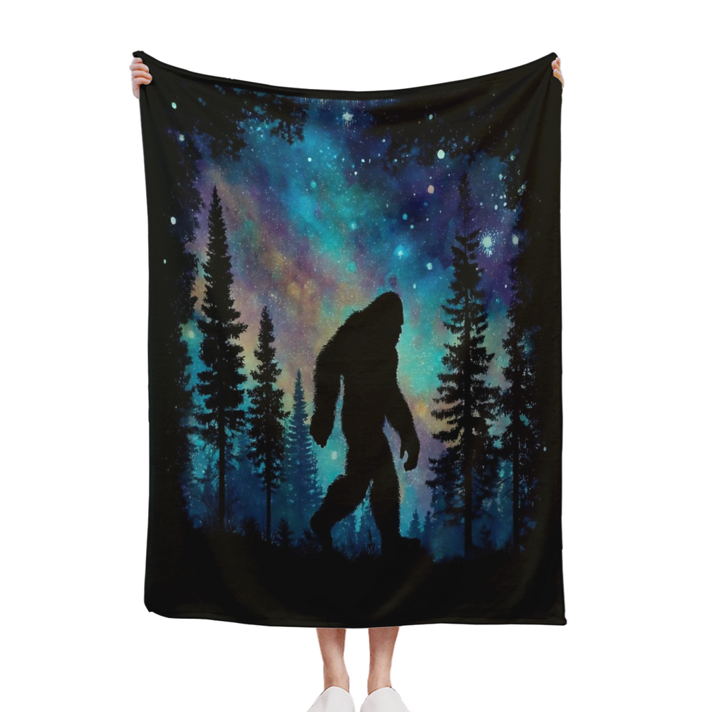 Ultra-Soft Flannel Bigfoot Sasquatch Throw Blanket - Extra Large 60x80 Inch Or 30x40 Inch - Heavy Duty 280gsm All-Season Couch, Bed, Camping Blanket - Machine Washable Cozy Gift For Home, Office, Dorm