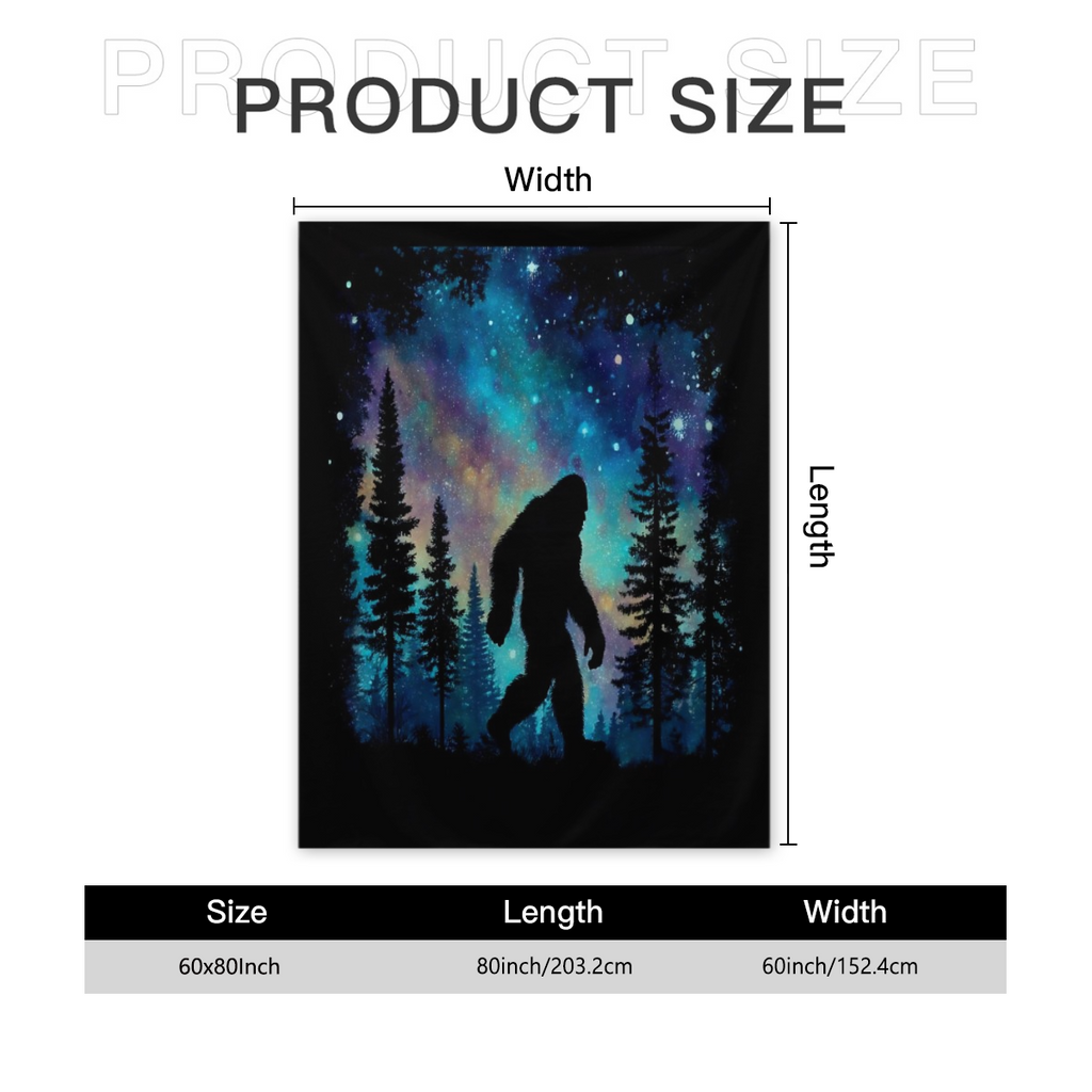Ultra-Soft Flannel Bigfoot Sasquatch Throw Blanket - Extra Large 60x80 Inch Or 30x40 Inch - Heavy Duty 280gsm All-Season Couch, Bed, Camping Blanket - Machine Washable Cozy Gift For Home, Office, Dorm