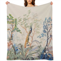 Charming Watercolor Print Flannel Throw Blanket - All-Season Tear-Resistant Machine Washable for Bedroom Camping Travel