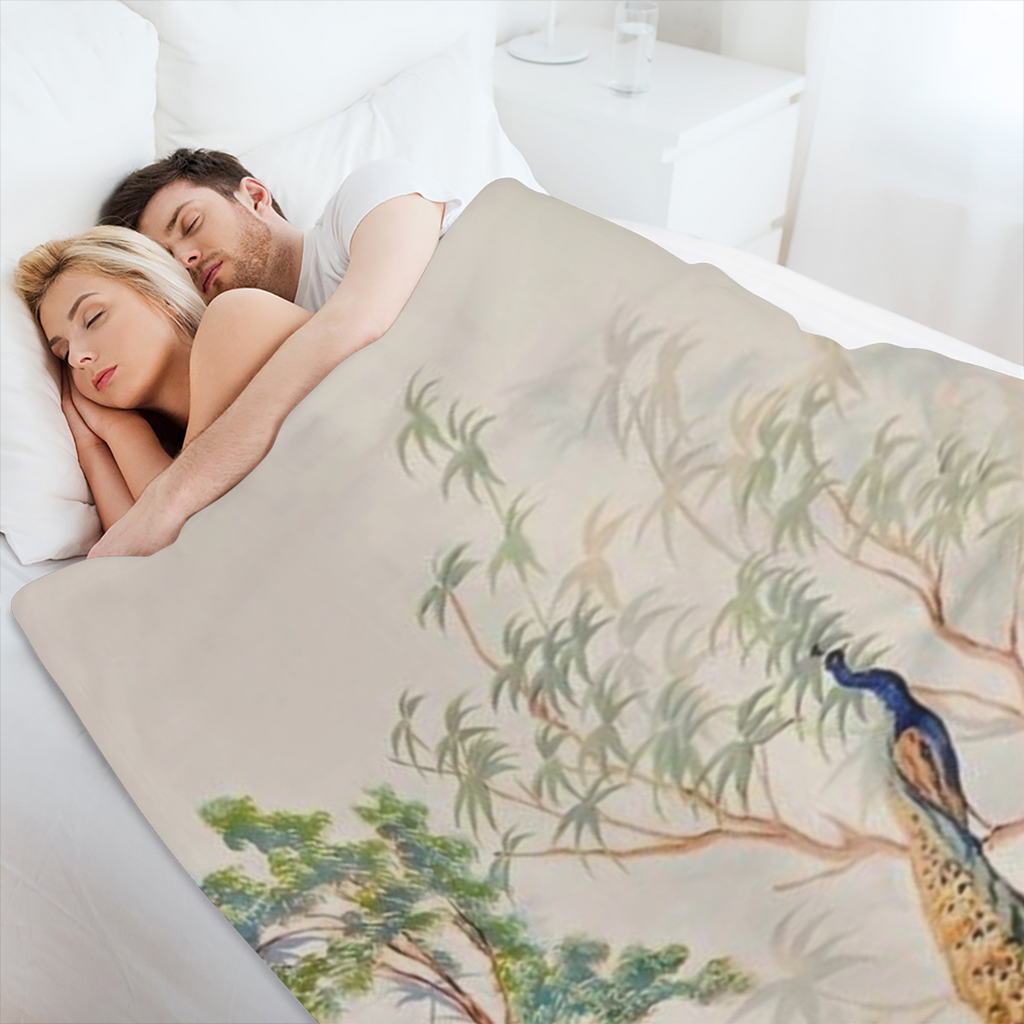 Charming Watercolor Print Flannel Throw Blanket - All-Season Tear-Resistant Machine Washable for Bedroom Camping Travel