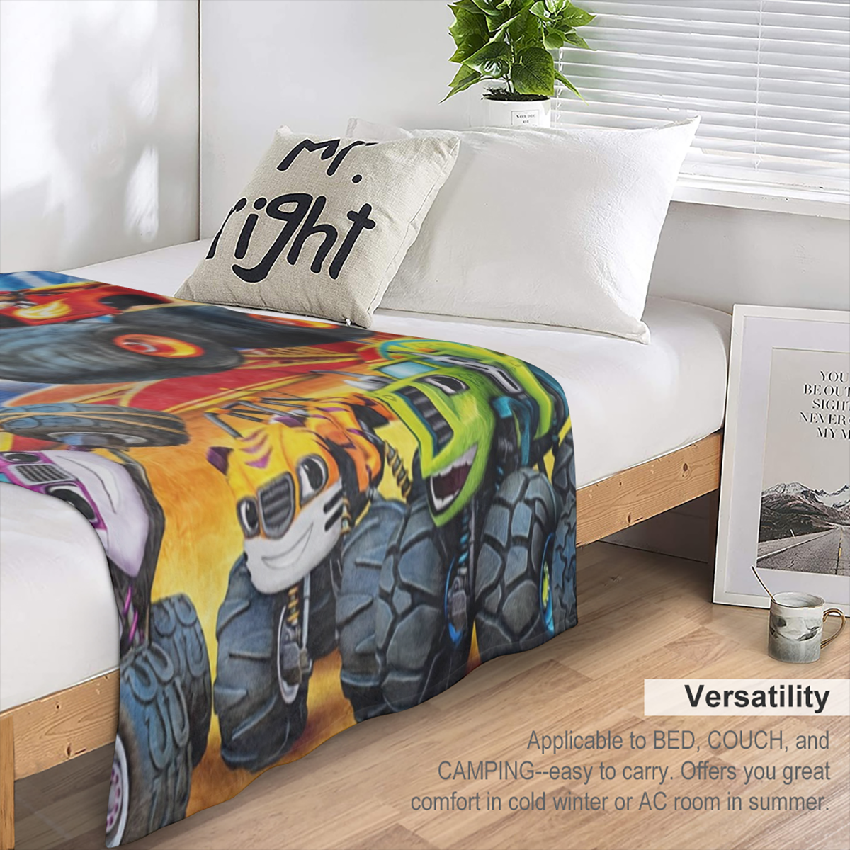 1pc Manta de Franela con Camin de Dibujos Animados Acogedora - Suave, Clida y Verstil para Sof, Cama, Coche, Oficina, Camping y Viajes - Adecuada para Todas las Estaciones