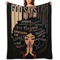 A Cozy Cartoon Prayer Girl Fleece- Themed Printed Blanket, Stylish, Soft, And Warm, Making It a Versatile Gift Suitable for All Seasons. Perfect for Use on Sofas, Beds, in The Office, And While Travel