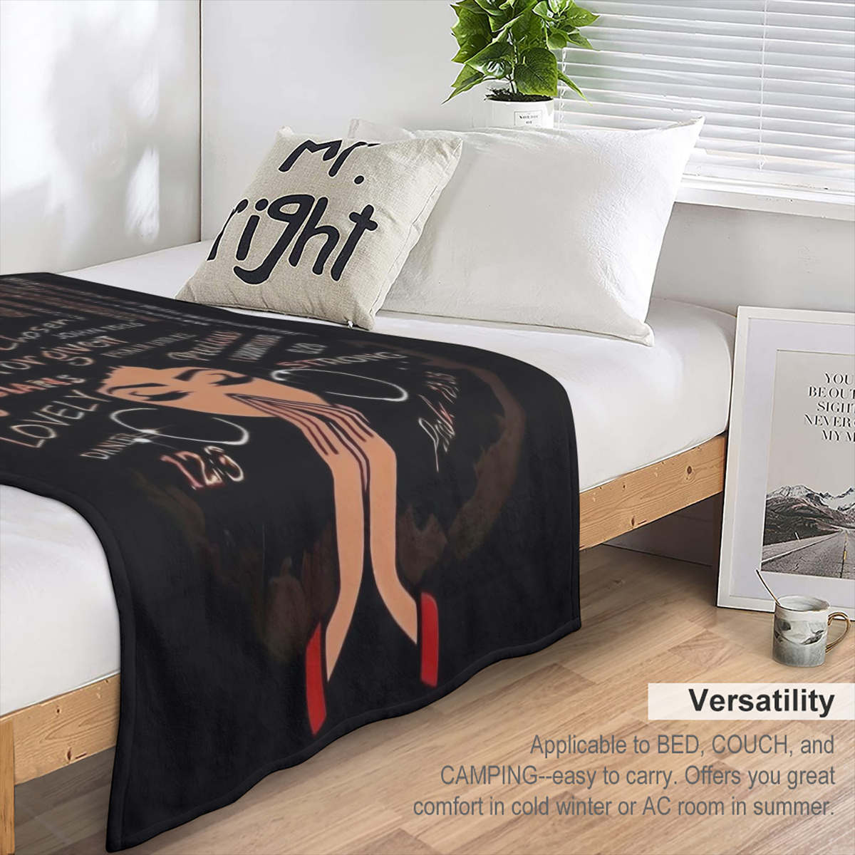 A Cozy Cartoon Prayer Girl Fleece- Themed Printed Blanket, Stylish, Soft, And Warm, Making It a Versatile Gift Suitable for All Seasons. Perfect for Use on Sofas, Beds, in The Office, And While Travel