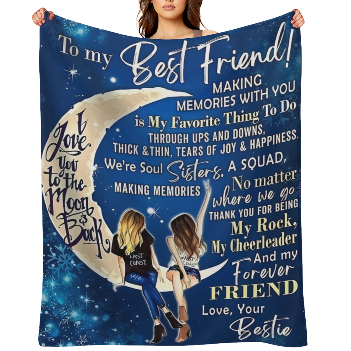 1pcs for my best friend printed flannel blanket, all seasons warm and comfortable soft blanket, sofa bed couch office camping travel nap blanket, birthday Christmas gift blanket for best friend